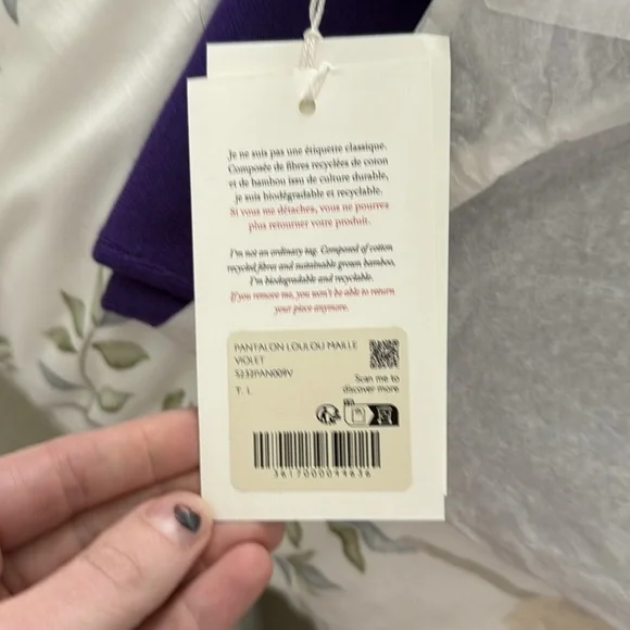 Sezane Loulou Knit Trousers Purple - Size L